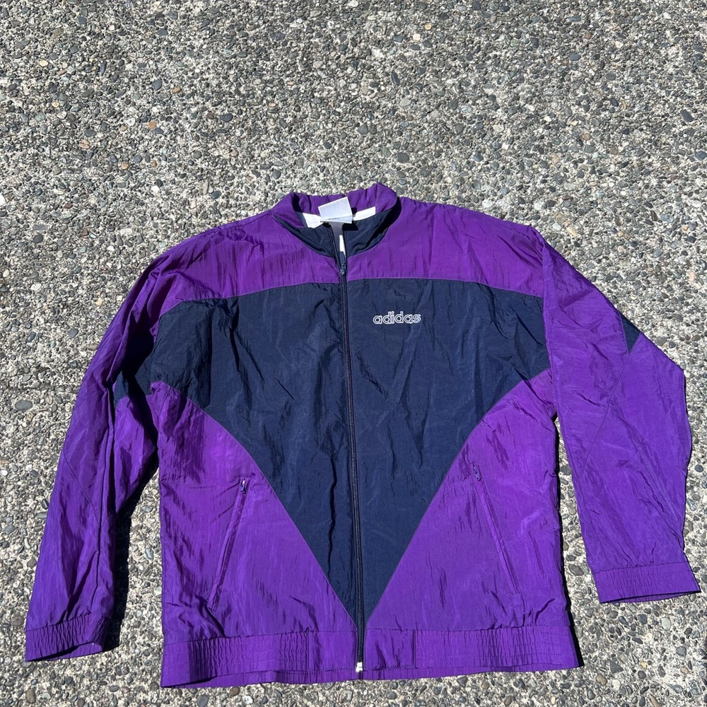Adidas Purple and Blue Windbreaker Jacket